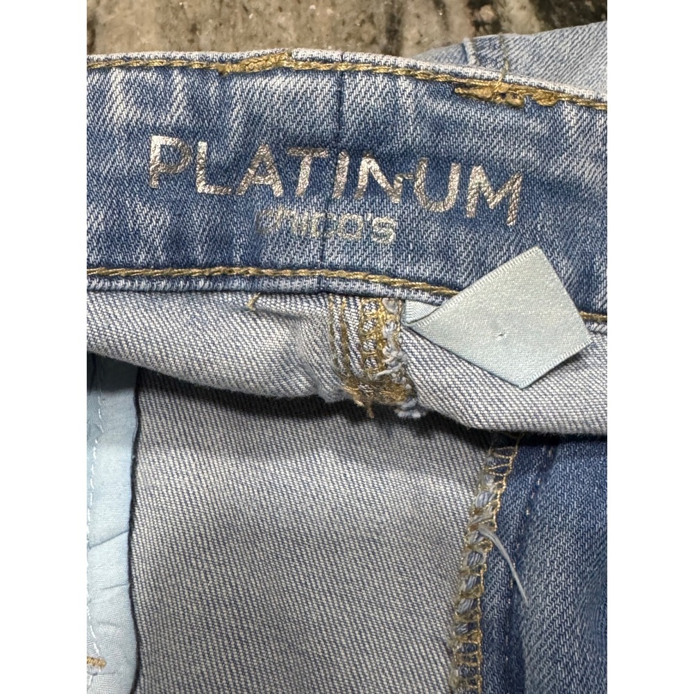 Chico's Platinum Skimmer Jeans Womens 0.5 Embroidered Light Wash Blue Boho Artsy - Picture 3 of 14